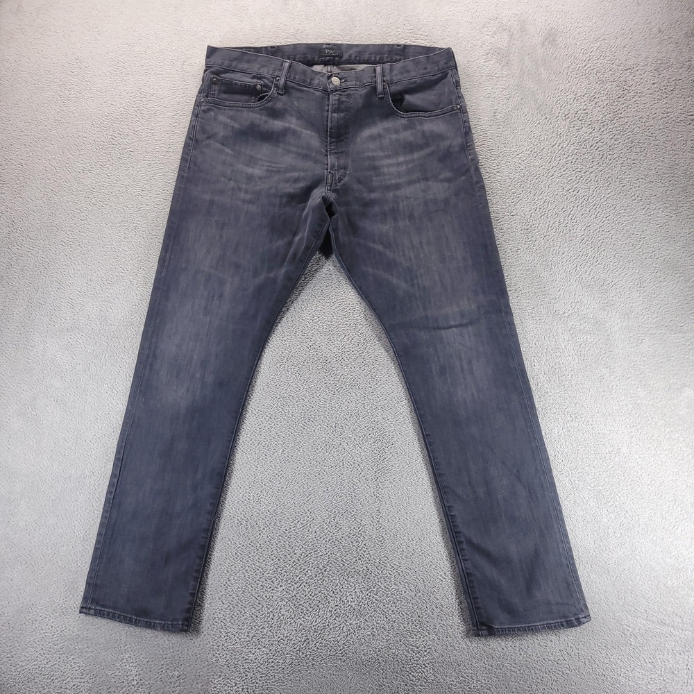 Polo Ralph Lauren Jeans Mens 38x32 Gray Sullivan Slim Tapered Charcoal Wash